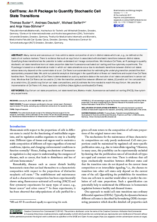 (PDF) CellTrans: An R Package to Quantify Stochastic Cell State Transitions