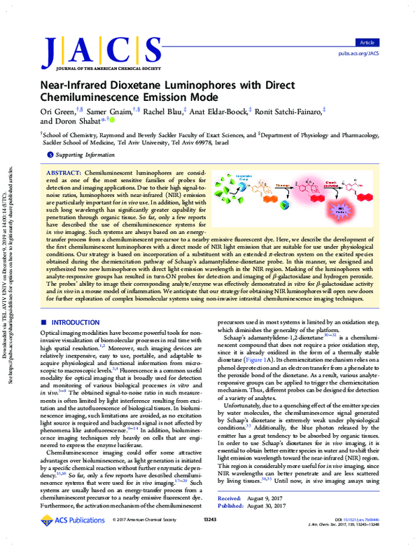(PDF) Near-Infrared Dioxetane Luminophores with Direct ...