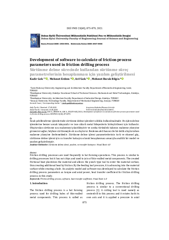 (PDF) Development of software to calculate of friction process ...