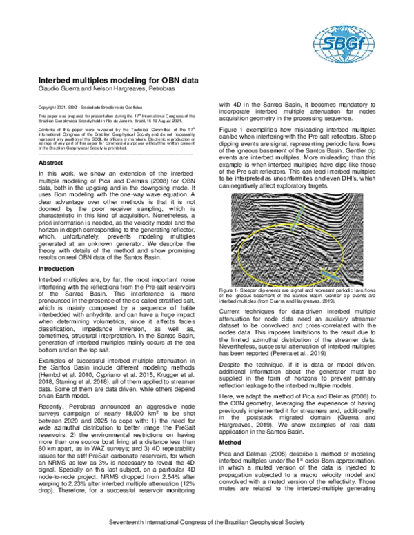 (PDF) Interbed multiples modeling for OBN data