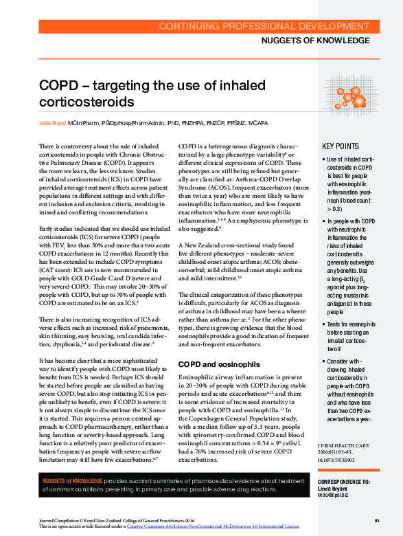 (PDF) Nuggets of Knowledge: COPD – targeting the use of inhaled ...