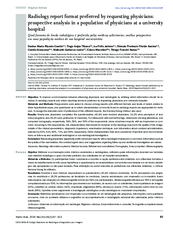 (PDF) Radiology report format preferred by requesting physicians ...