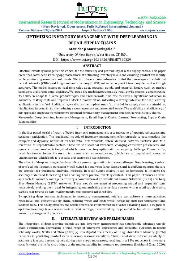 (PDF) OPTIMIZING INVENTORY MANAGEMENT WITH DEEP LEARNING IN RETAIL ...