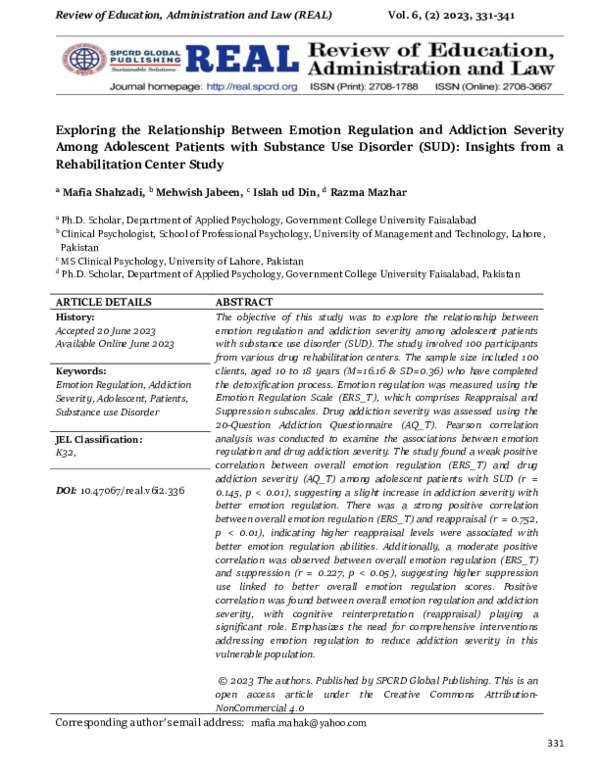 (PDF) Exploring the Relationship Between Emotion Regulation and ...