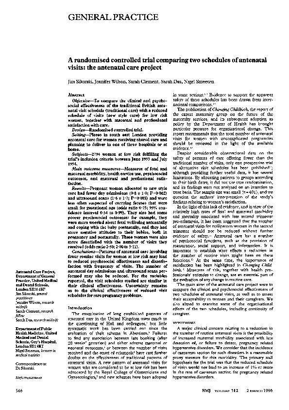 (PDF) A randomised controlled trial comparing two schedules of ...