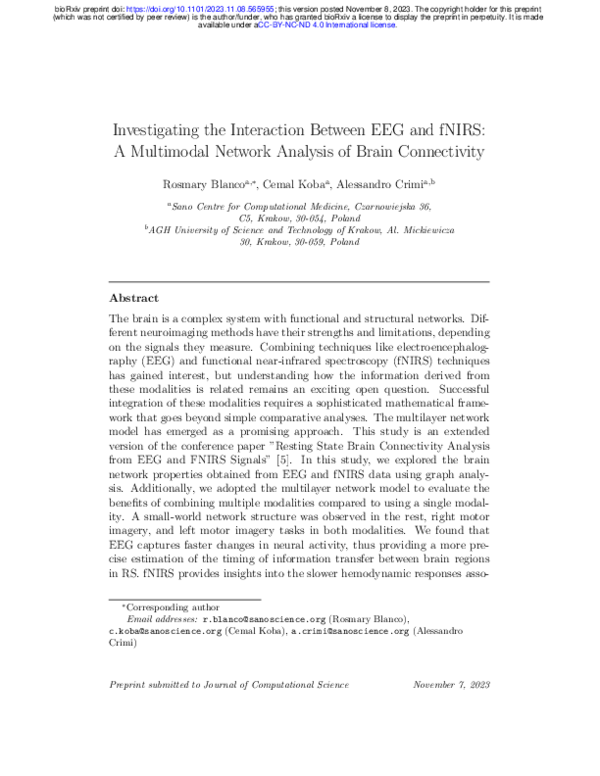 (PDF) Investigating the Interaction Between EEG and fNIRS: A Multimodal ...