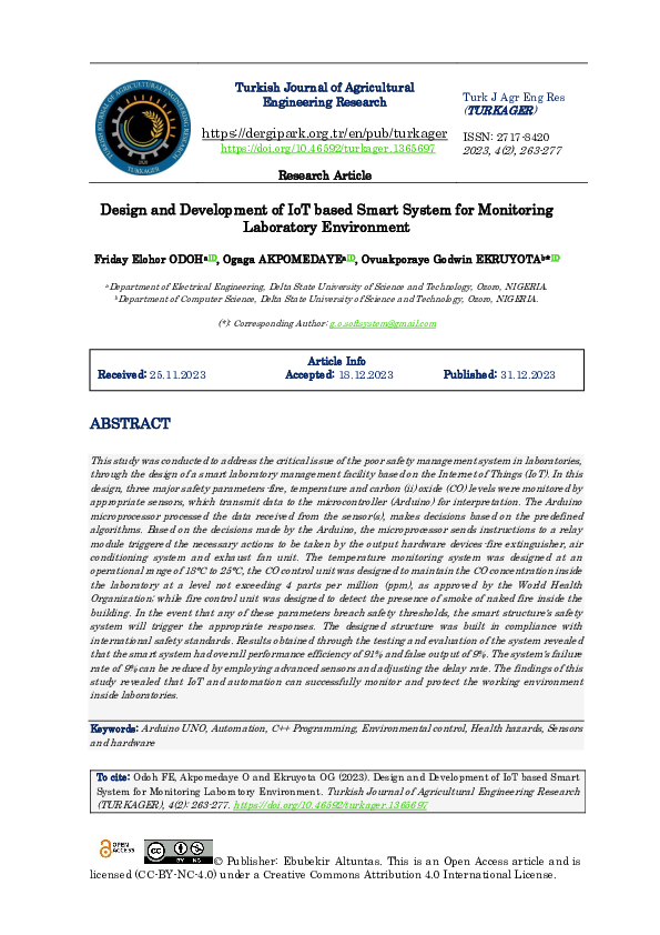 (PDF) Design and Development of IoT based Smart System for Monitoring ...
