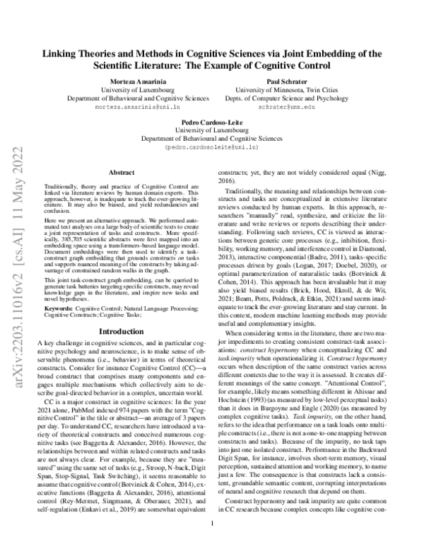 (PDF) Linking Theories and Methods in Cognitive Sciences via Joint ...