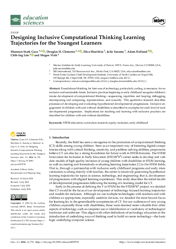 (PDF) Designing Inclusive Computational Thinking Learning Trajectories ...
