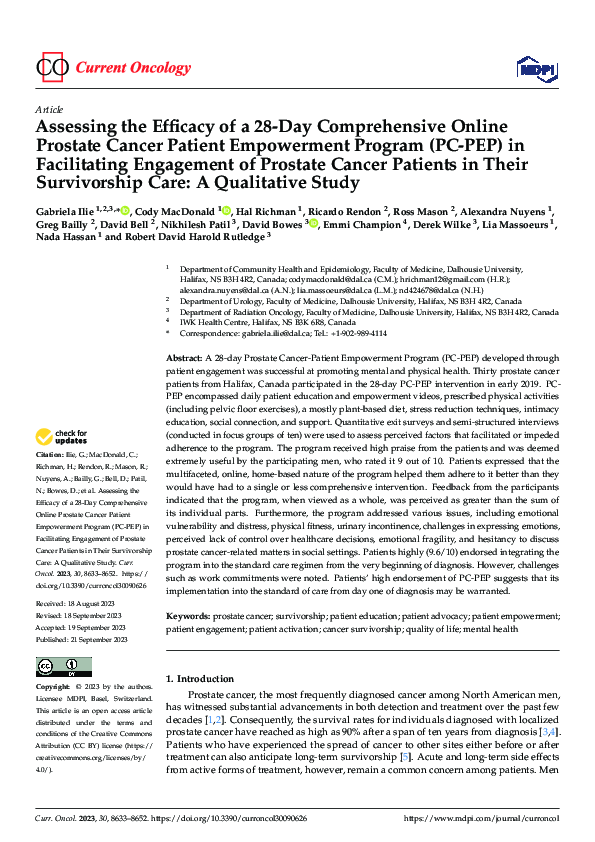 (PDF) Assessing the Efficacy of a 28-Day Comprehensive Online Prostate ...
