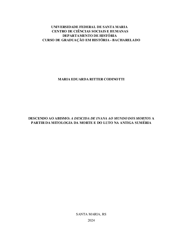 (PDF) DESCENDO AO ABISMO: “A DESCIDA DE INANA AO MUNDO DOS MORTOS” A ...