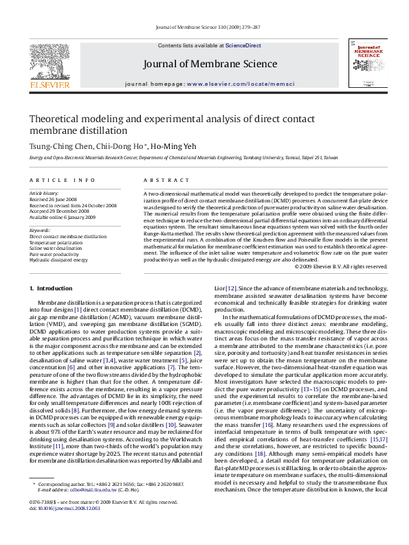 (PDF) Theoretical modeling and experimental analysis of direct contact ...