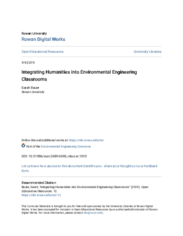 (PDF) Integrating the Two Literacies: Humanities in the Engineering ...