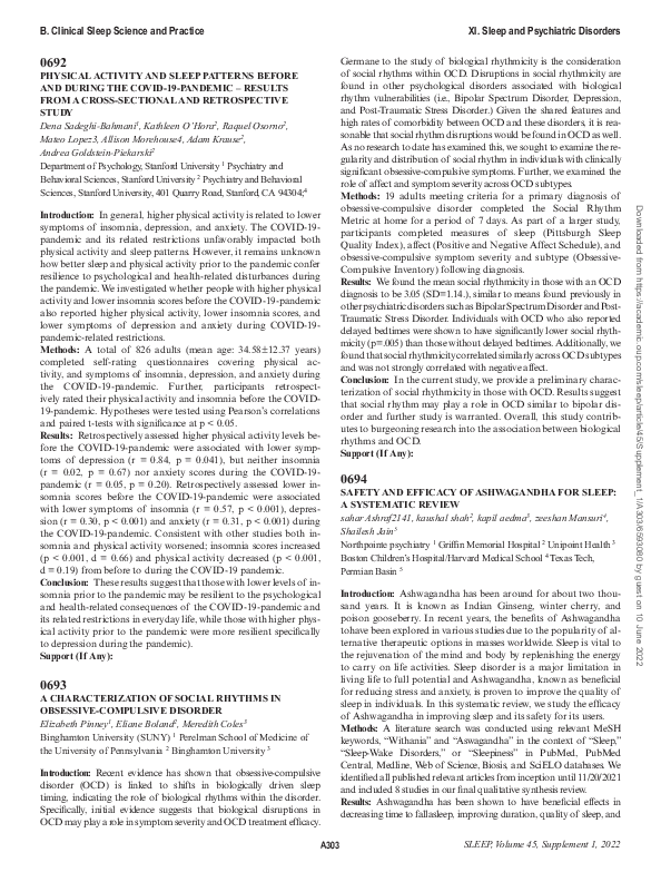 (PDF) 0692 Physical activity and sleep patterns before and during the ...