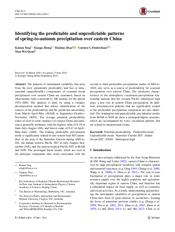(PDF) Identifying the predictable and unpredictable patterns of spring ...