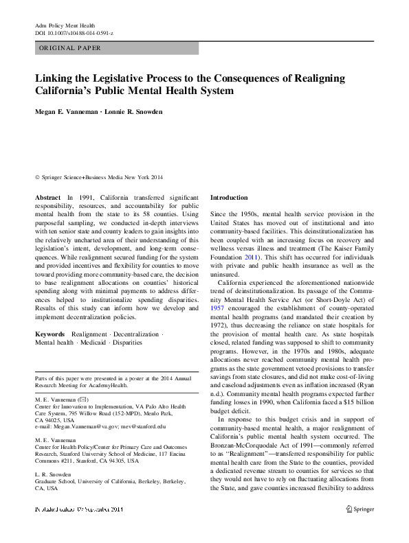 (PDF) Linking the Legislative Process to the Consequences of Realigning ...