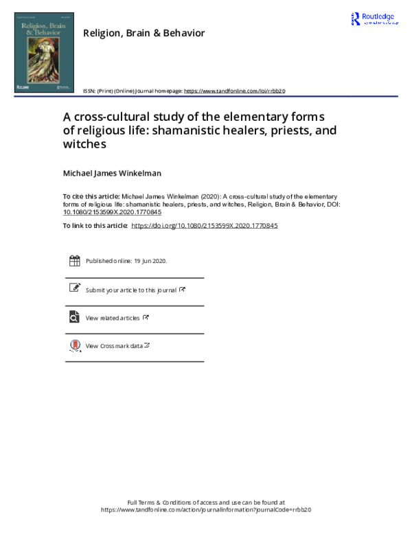 (PDF) A cross-cultural study of the elementary forms of religious life ...