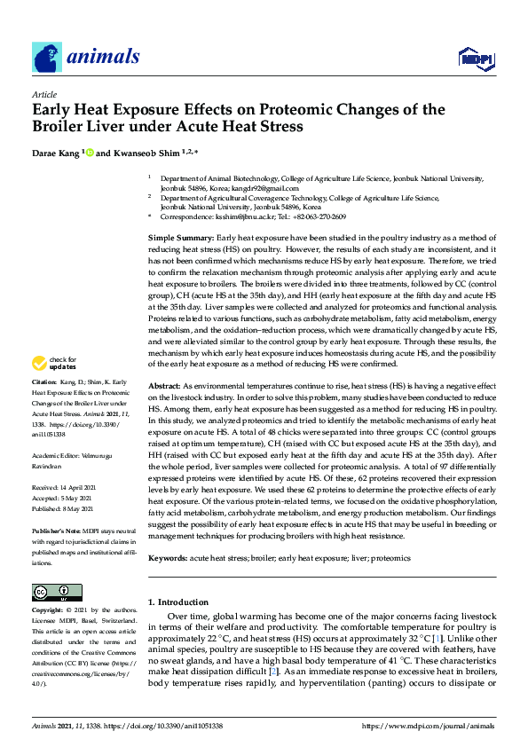 (PDF) Early Heat Exposure Effects on Proteomic Changes of the Broiler ...