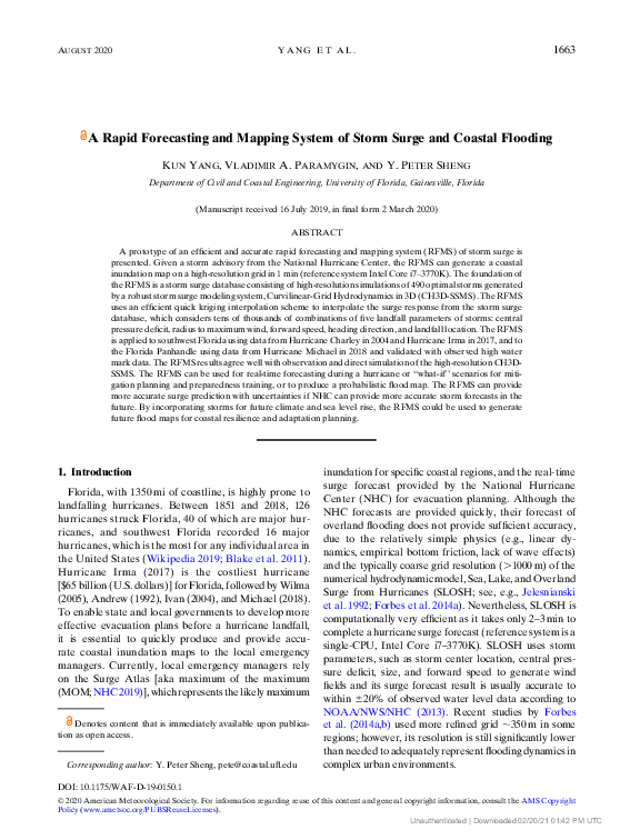 (PDF) A Rapid Forecasting and Mapping System of Storm Surge and Coastal ...