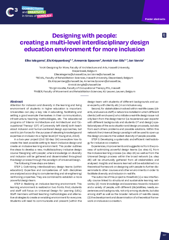 (PDF) Designing with people: creating a multi-level interdisciplinary ...