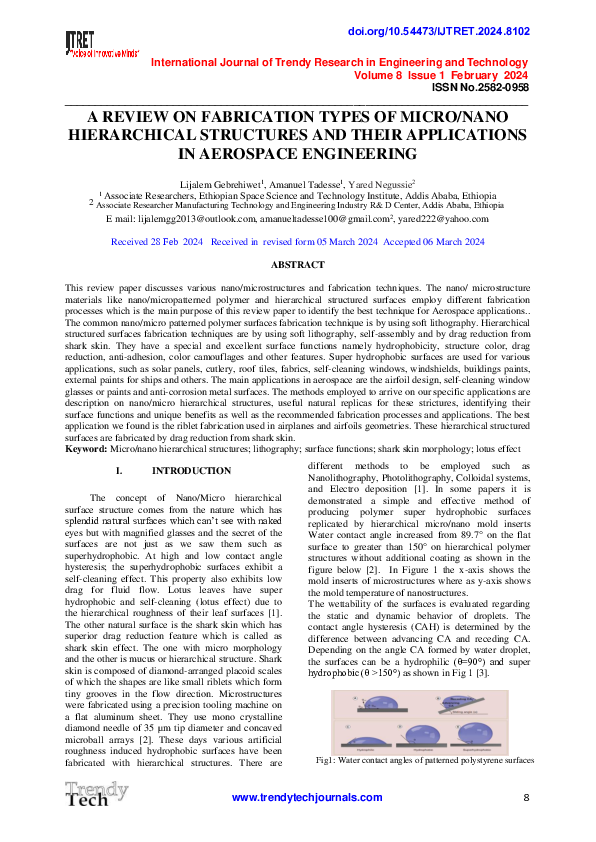 (PDF) A Review on Fabrication Types of Micro/Nano Hierarchical ...