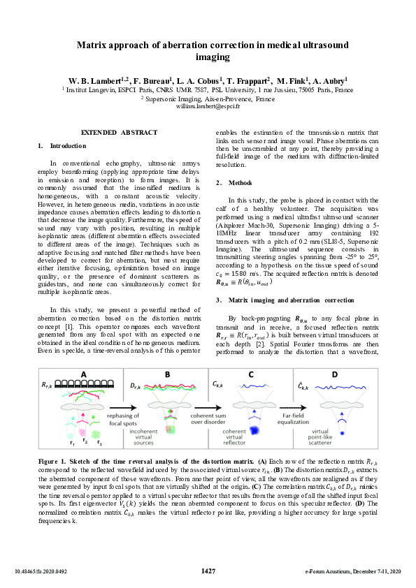 (PDF) Matrix approach of aberration correction in medical ultrasound ...