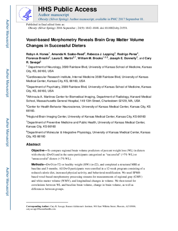 (PDF) Voxel-based morphometry reveals brain gray matter volume changes ...