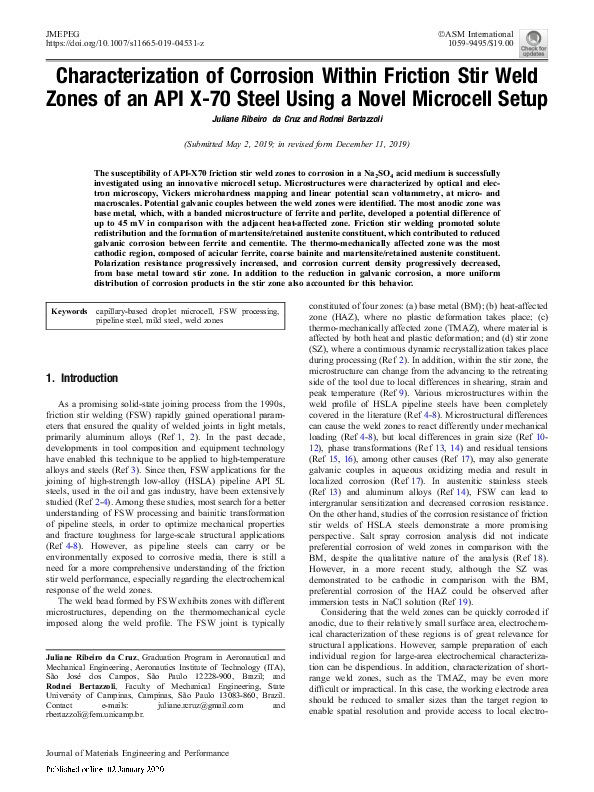 (PDF) Characterization of Corrosion Within Friction Stir Weld Zones of ...