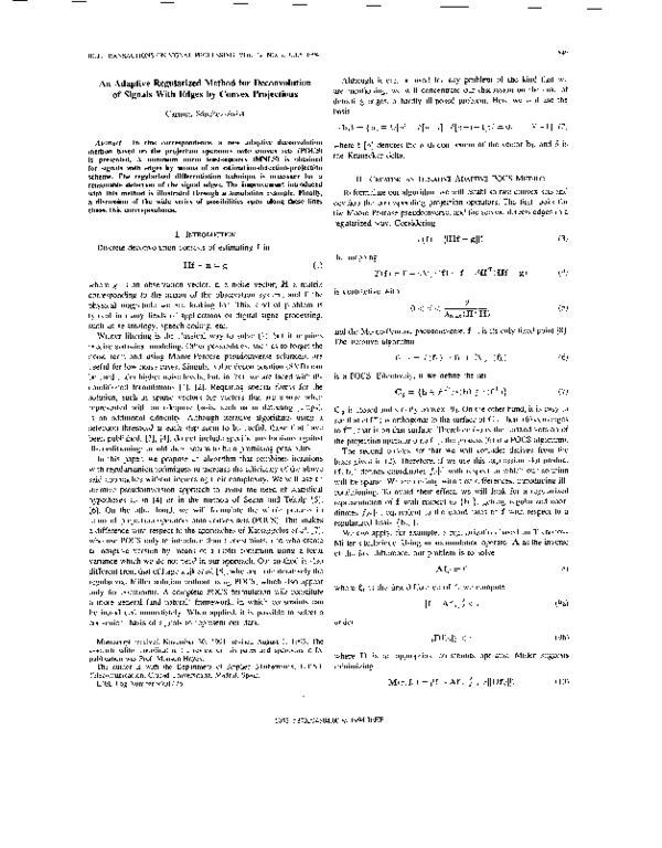 (PDF) An adaptive regularized method for deconvolution of signals with ...
