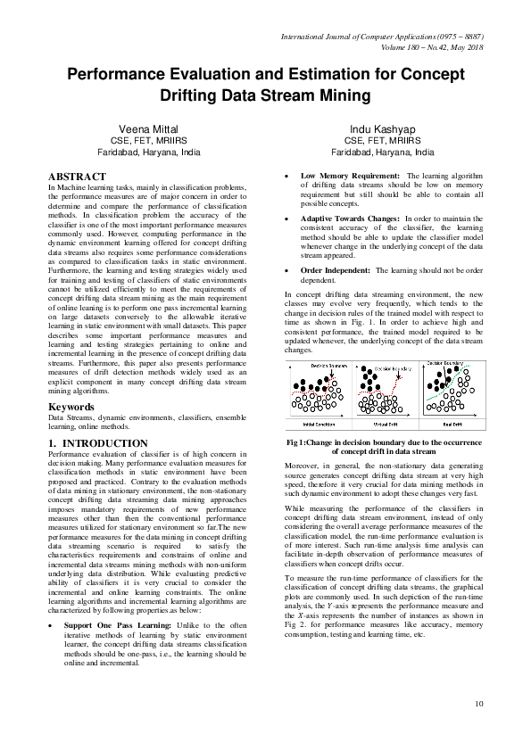 (PDF) Performance Evaluation and Estimation for Concept Drifting Data ...
