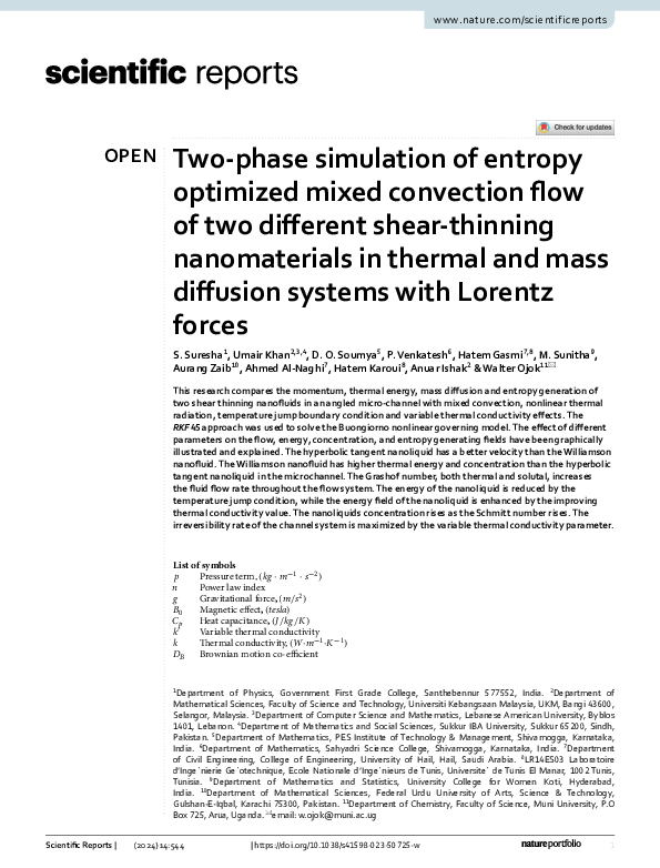 (PDF) Two-phase simulation of entropy optimized mixed convection flow ...