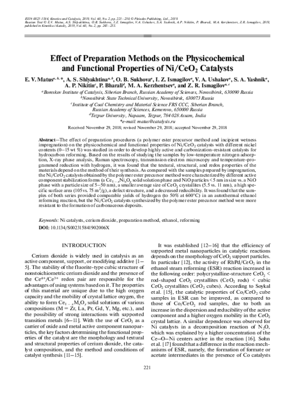 (PDF) Effect of Preparation Methods on the Physicochemical and ...