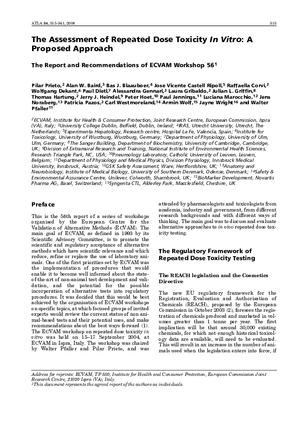 (PDF) The Assessment of Repeated Dose Toxicity In Vitro: A Proposed ...