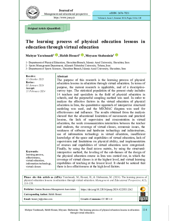 (PDF) The learning process of physical education lessons in education ...