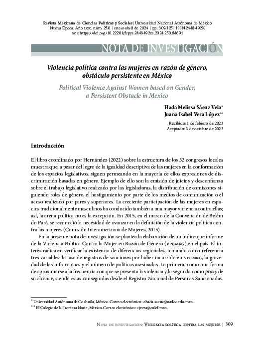 (PDF) Violencia política contra las mujeres en razón de género ...