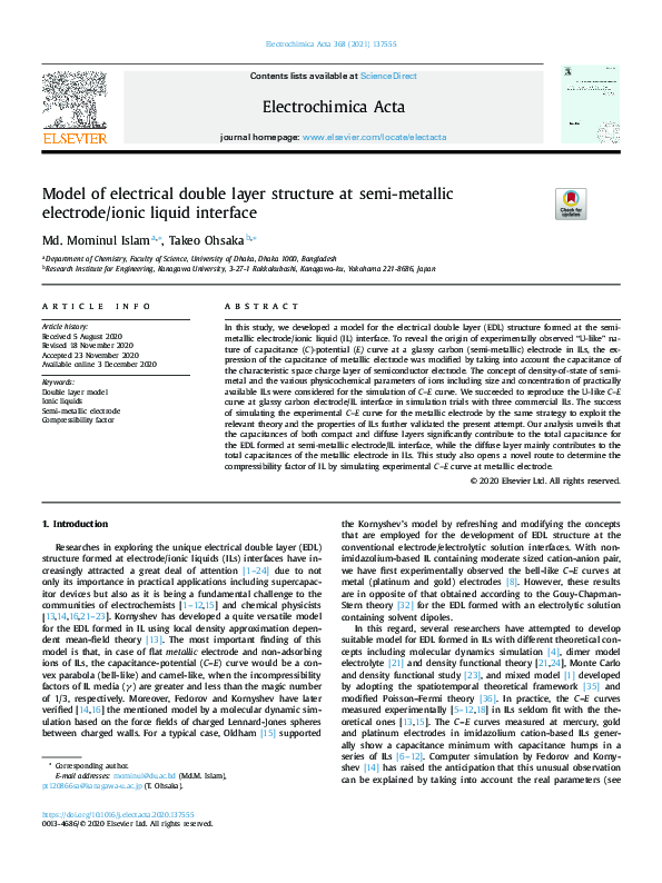 (PDF) Model of electrical double layer structure at semi-metallic ...