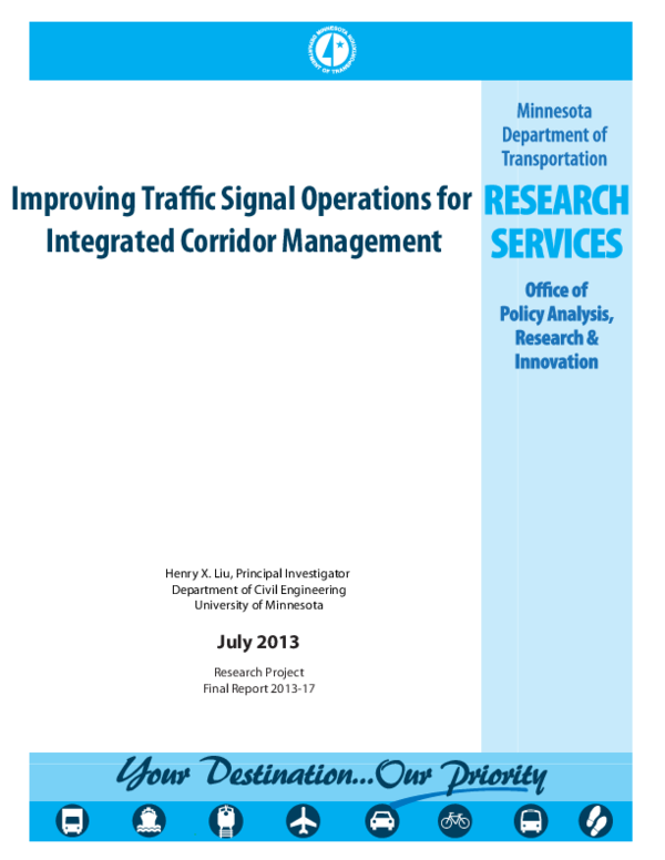 (PDF) Improving Traffic Signal Operations for Integrated Corridor ...