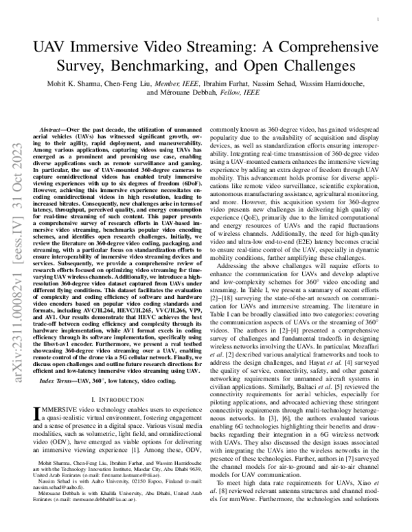 (PDF) UAV Immersive Video Streaming: A Comprehensive Survey ...