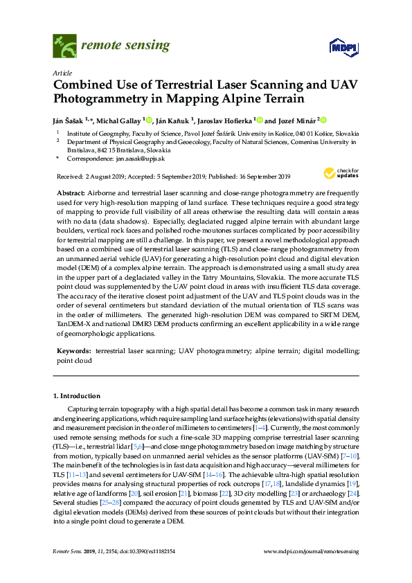 (PDF) Combined Use of Terrestrial Laser Scanning and UAV Photogrammetry ...