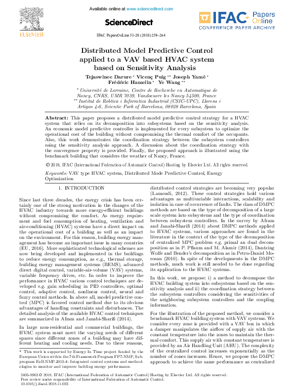 (PDF) Distributed model predictive control applied to urban traffic ...