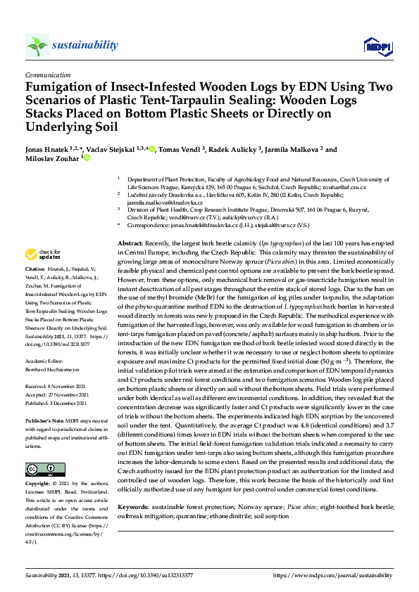 (PDF) Fumigation of Insect-Infested Wooden Logs by EDN Using Two ...