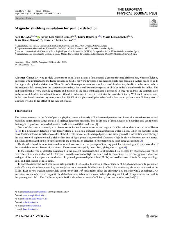 (PDF) Magnetic shielding simulation for particle detection
