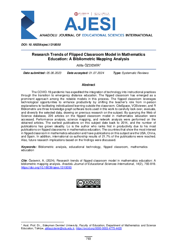 (PDF) Research Trends of Flipped Classroom Model in Mathematics ...