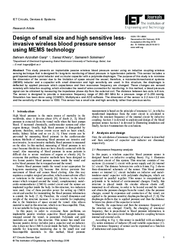 (PDF) Design of small size and high sensitive less‐invasive wireless ...