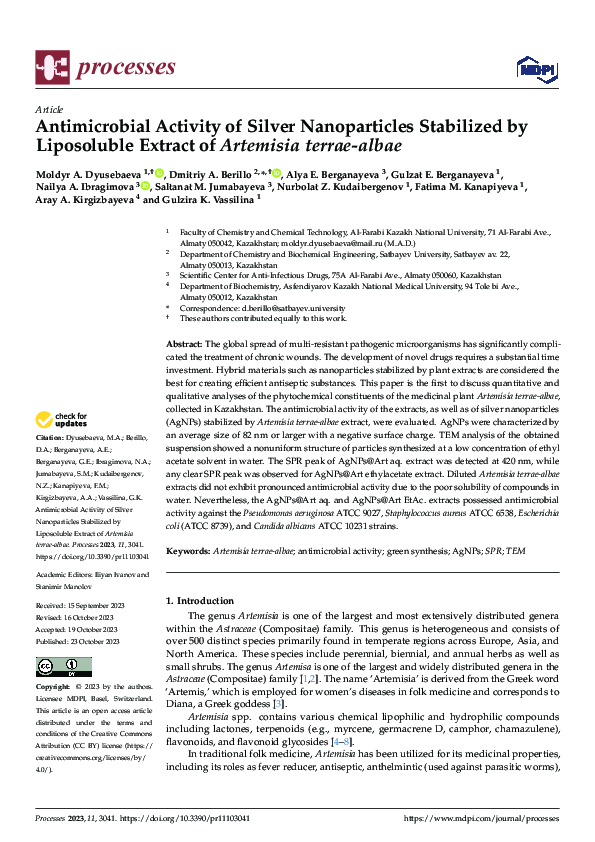 (PDF) Antimicrobial Activity of Silver Nanoparticles Stabilized by ...