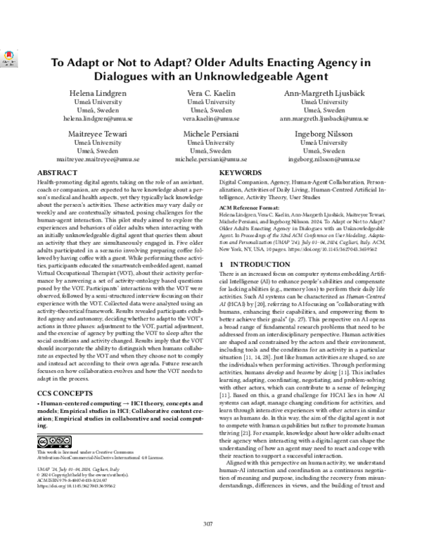 (PDF) To Adapt or Not to Adapt ? Older Adults Enacting Agency in ...