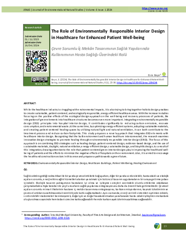 (PDF) The Role of Environmentally Responsible Interior Design in ...