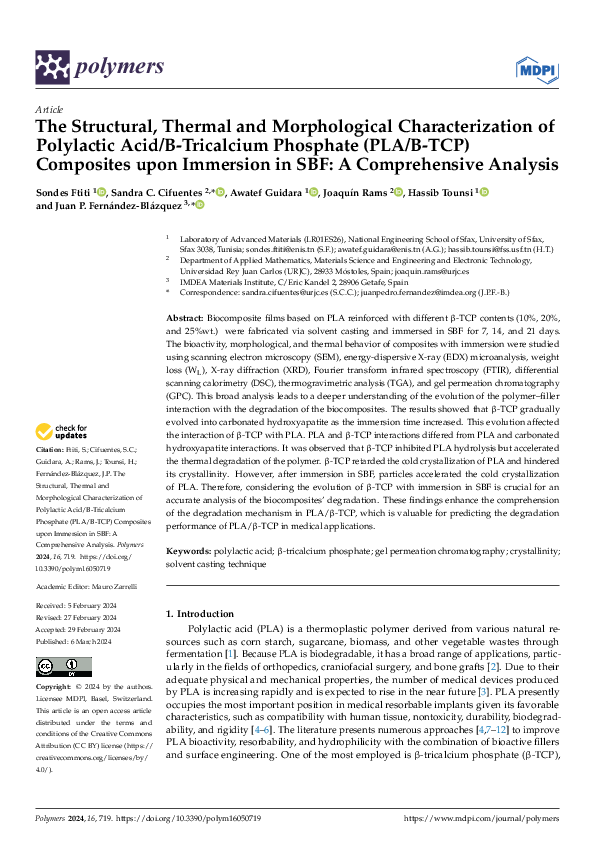 (PDF) The Structural, Thermal and Morphological Characterization of ...
