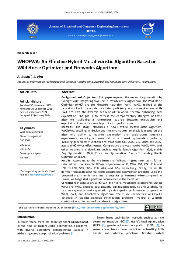 (PDF) WHOFWA: An effective hybrid metaheuristic algorithm based on wild ...