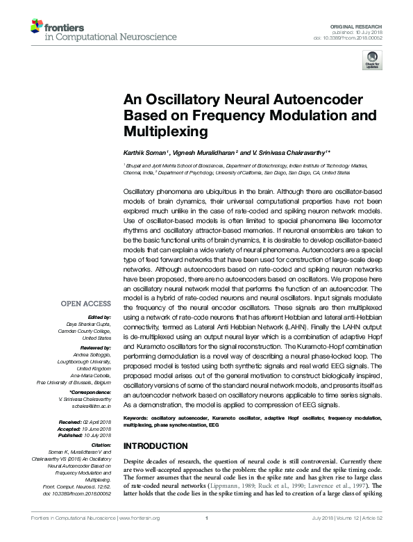 (PDF) An Oscillatory Neural Autoencoder Based on Frequency Modulation ...